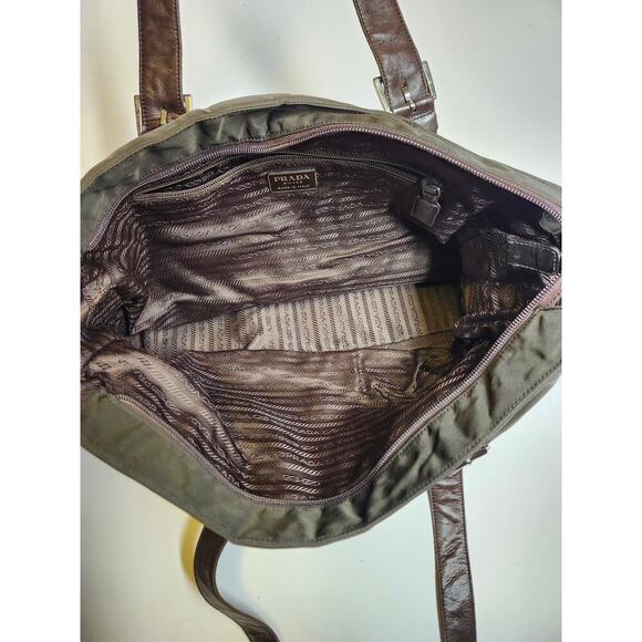 Prada Chocolate Brown Microfiber leather bag - Picture 4 of 9